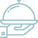 Icone graphique presentant le plat principal pour le site internet du restaurant La Table de 3 à Bordeaux