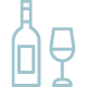 Icone graphique presentant une bouteille du vin avec un verre pour le site internet du restaurant La Table de 3 à Bordeaux